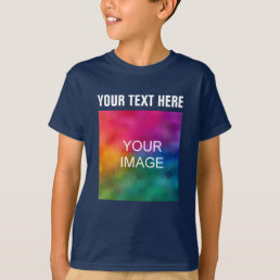 Custom Text Upload Photo Boys Kids Modern Template T-Shirt
