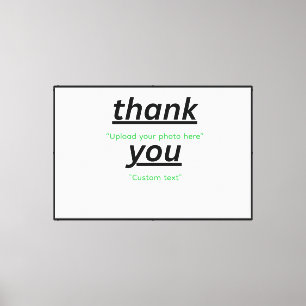 Custom Text & Upload Your Photo Personalized Canvas Print