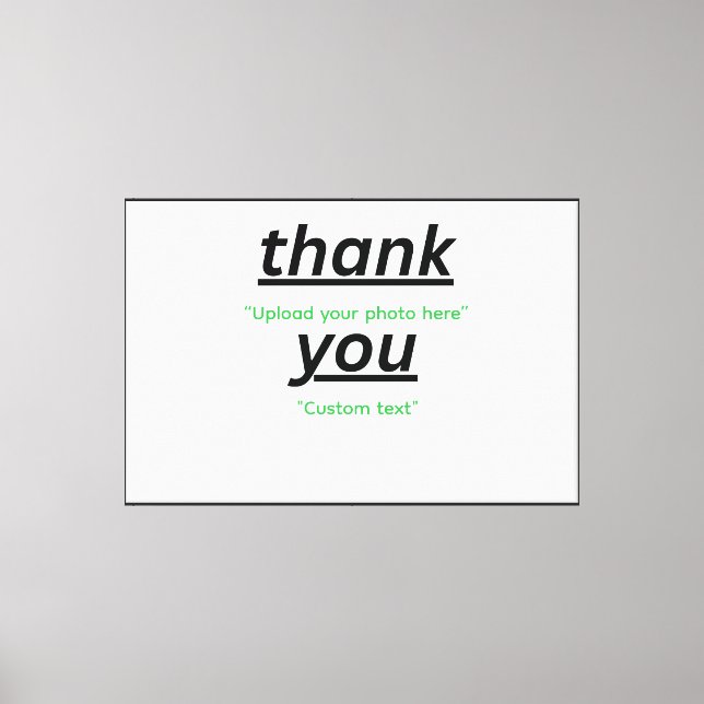 Custom Text & Upload Your Photo Personalized Canvas Print (Front)