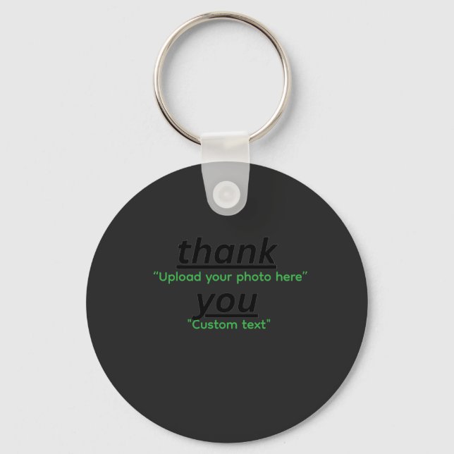 Custom Text & Upload Your Photo Personalized Keychain (Front)