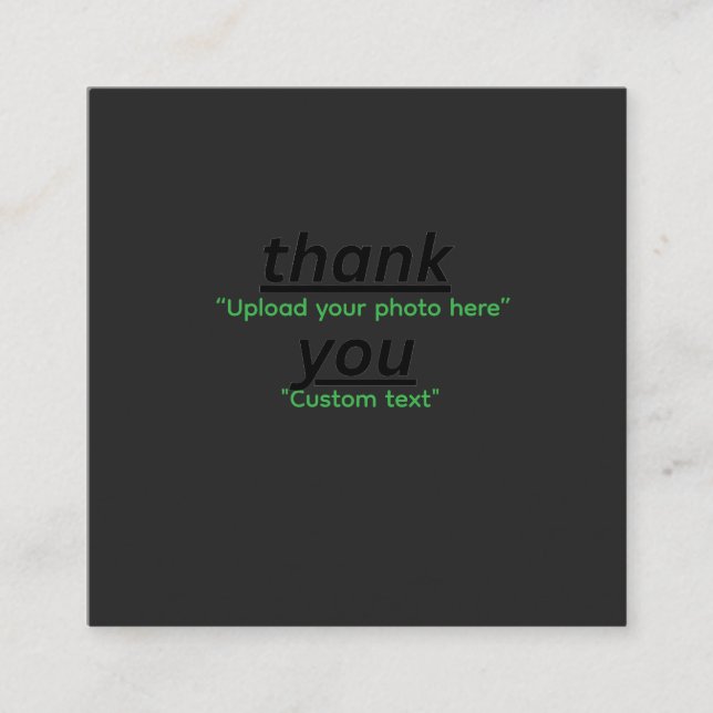 Custom Text & Upload Your Photo Personalized Square Business Card (Front)