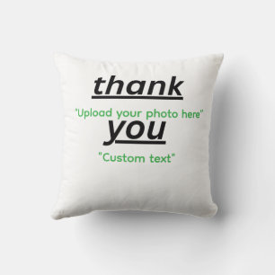 Custom Text & Upload Your Photo Personalized Throw Pillow