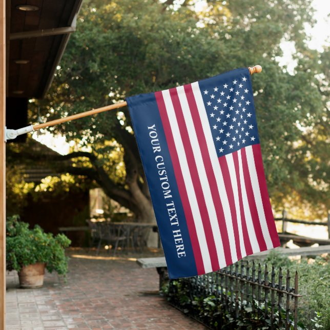 Custom text US Weatherproof House Flag (In SItu)