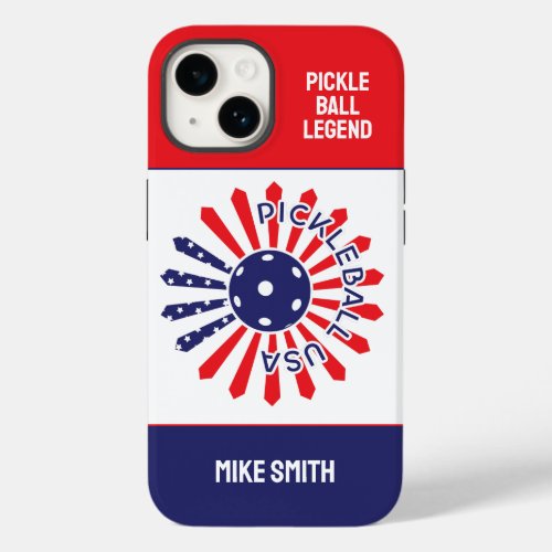 Custom text ️USA pattern pickleball  Case_Mate iPhone 14 Case