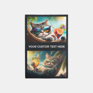 Custom Text Vacation Cats Outdoor Rug
