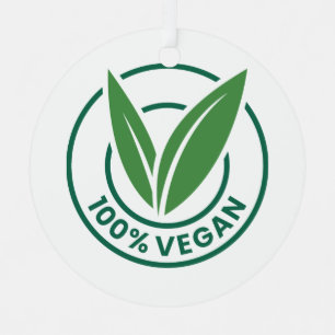 Custom Text Vegan Metal Ornament