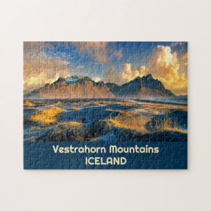 Custom Text Vestrahorn Mountains, Iceland Jigsaw Puzzle