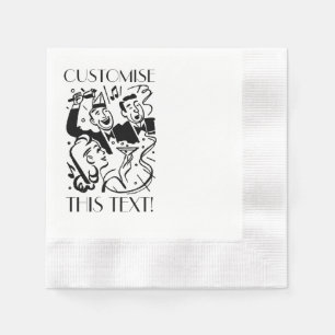 Custom Text Vintage Art Deco Cocktail Party Napkins