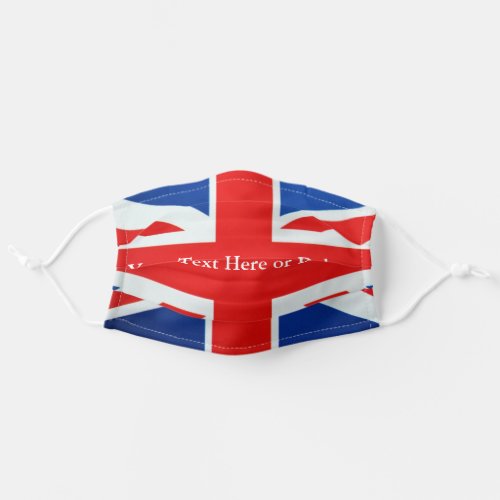 Custom Text Vivid Union Jack Flag London England Adult Cloth Face Mask