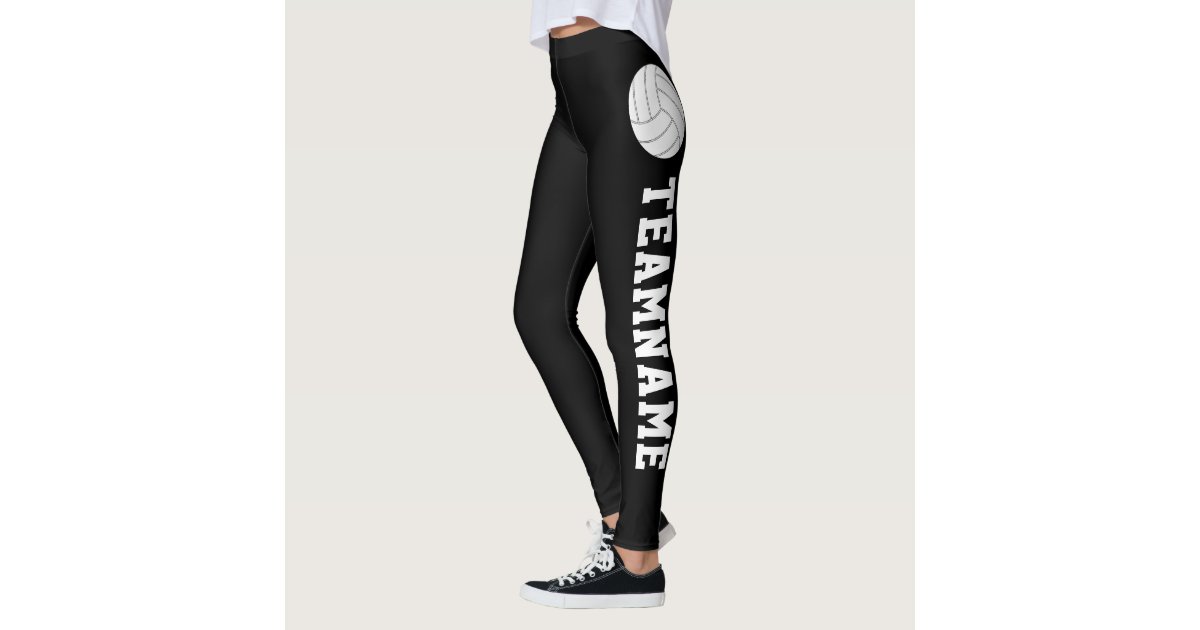 CUSTOM Text Volleyball Compression Pants Leggings | Zazzle