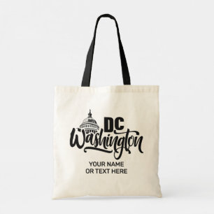 Custom Text Washington DC Tote Bag