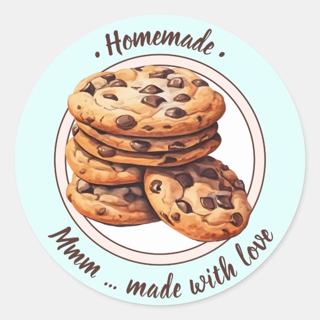 Custom text watercolor cookies sticker (Front)