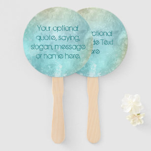 Custom text Watercolor Splash hand fans