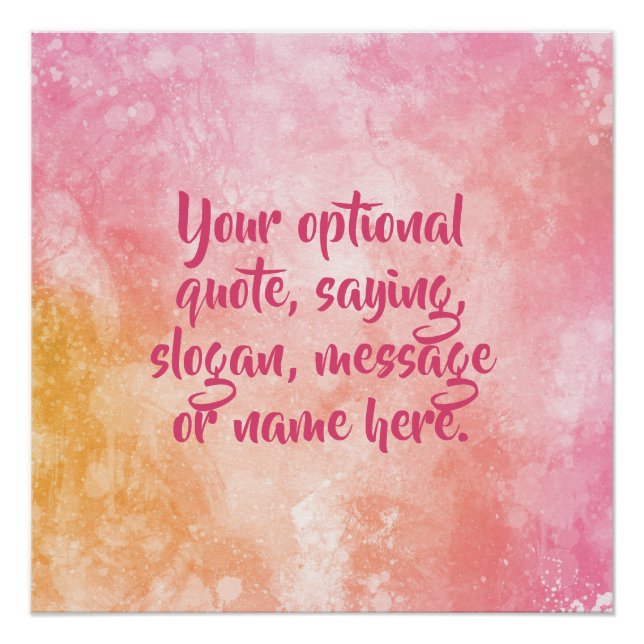 Custom text Watercolor Splash poster (Front)