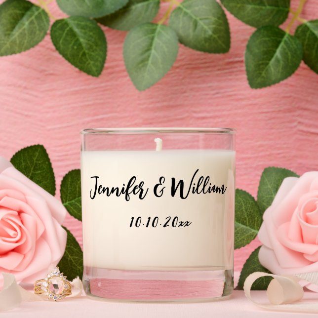 Custom Text Wedding Anniversary Holidays Scented Candle (Wedding)