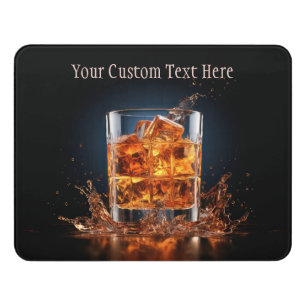 Custom Text Whiskey On The Rocks Door Sign