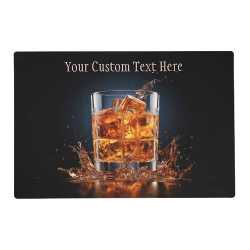 Custom Text Whiskey On The Rocks Placemat