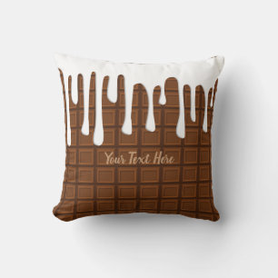 Custom Text/ White Chocolate Lover Candy Baking Throw Pillow
