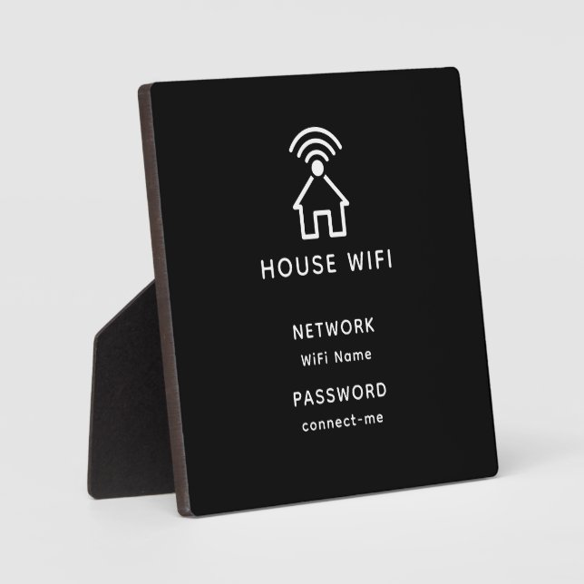 Custom text Wifi Password Network Plaque (Front)