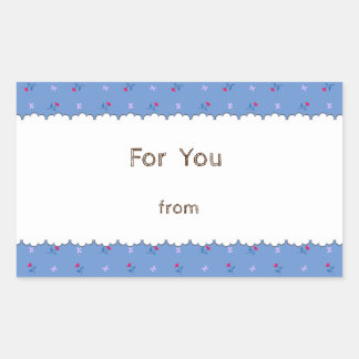 Custom Text Wild Rose Blue Gray Rectangular Seal