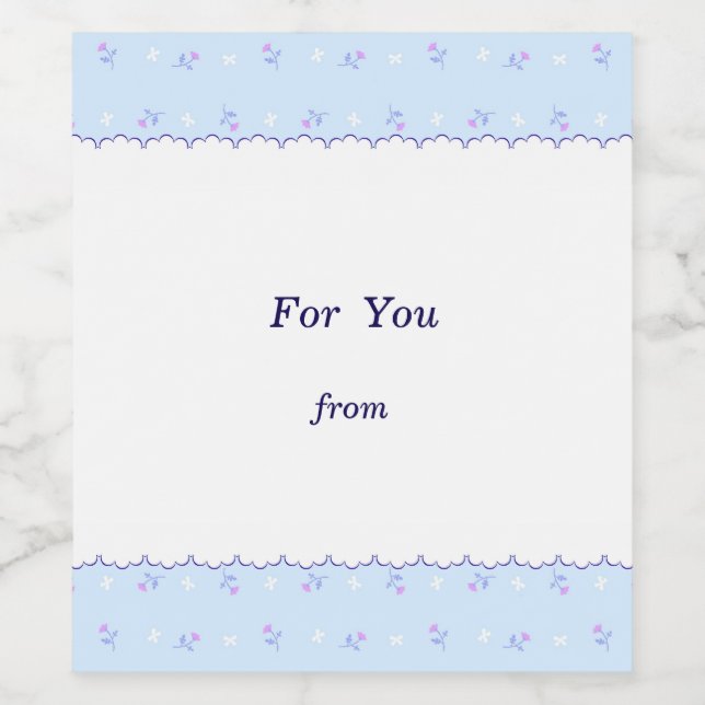 Custom text wild rose blue wine label (Single Label)