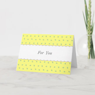 Custom Text Wild Rose Yellow Card