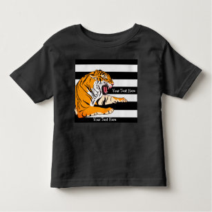 Tiger Striped Long Sleeve Shirts & Custom Orange Black Tiger Shirts