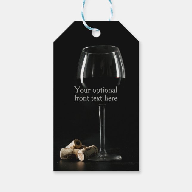 Custom text "Wine Glass" Gift Tags (Front)
