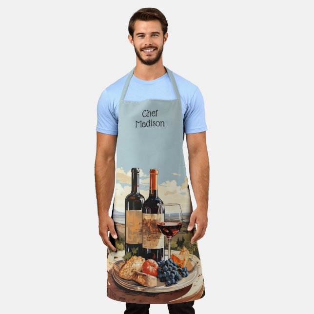 Custom Text Wine Lover's Apron (Worn)