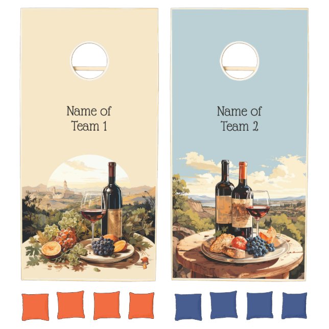 Custom Text Wine Lover's Cornhole Set (Set)