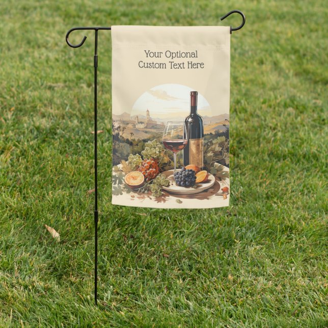 Custom Text Wine Lover's Garden Flag (In SItu)