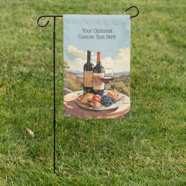 Custom Text Wine Lover's Garden Flag (In SItu)
