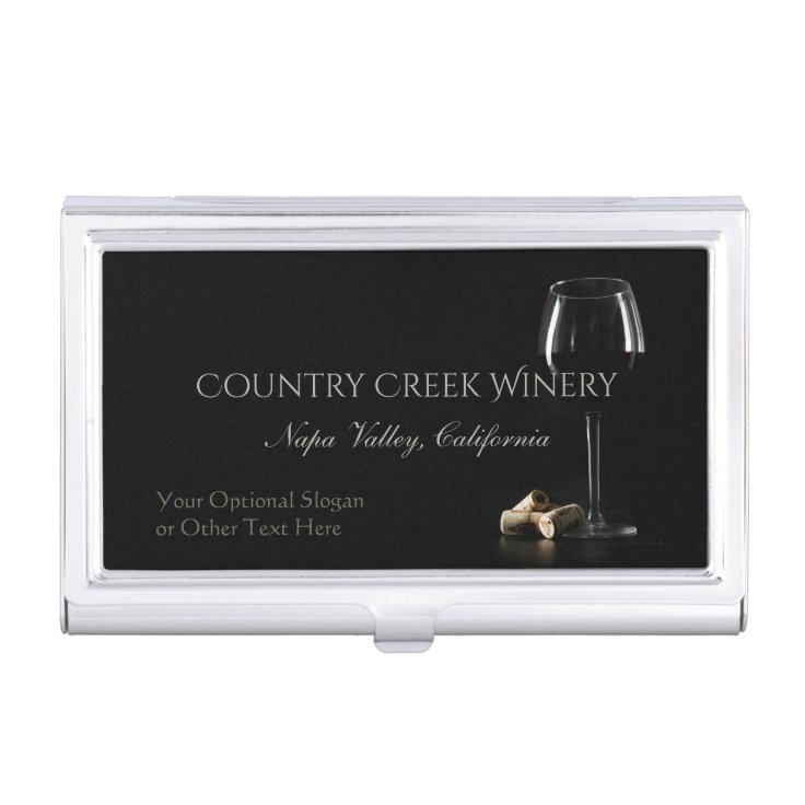 Custom Text Winery / Bartender business card case Zazzle
