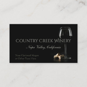 Custom Text Winery / Bartender business cards