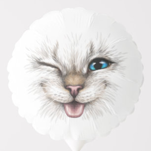Custom Text Winking Cat Balloon