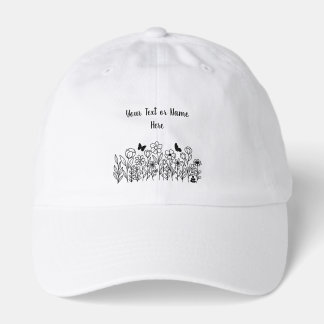 Custom Text with Flowers Hat