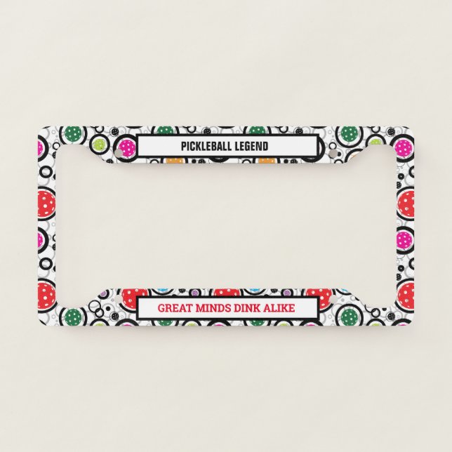 Custom text with Pickleballs License Plate Frame (Front)