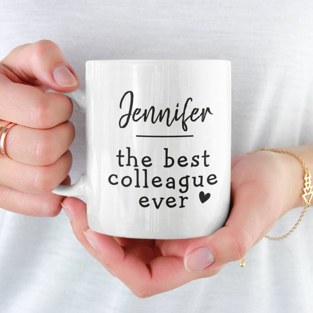 Custom Text Work Bestie Coworker Colleague Minimal Coffee Mug (Creator Uploaded)
