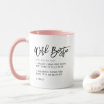 Custom Text Work Bestie Fun CoWorker Colleague  Mug<br><div class="desc">Suprise your work bestie with this fun totally customizable coffee mug with a unique and personable definition of your office husband or office wife. Great gift for that special person who makes your job bearable! Include her/his custom name in the description!</div>