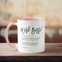 Custom Text Work Bestie Fun CoWorker Colleague  Mug