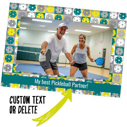  Custom text , Yellow and green Pickleball  Magnetic Frame