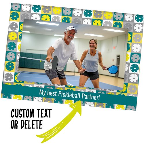  Custom text  Yellow and green Pickleball  Magnetic Frame