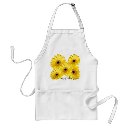 Custom Text Yellow Gerber Daisy Close_Up Photos Adult Apron