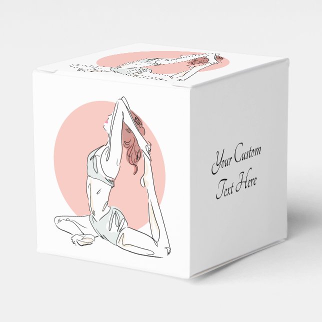 Custom text Yoga Woman favor box (Front Side)
