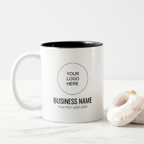Custom Text Your Business Logo Here Minimalist Two_Tone Coffee Mug