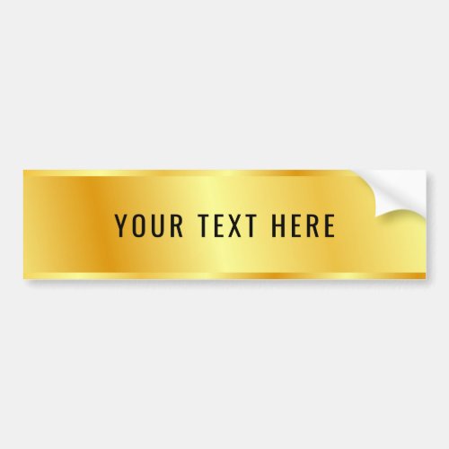 Custom Text Your Logo Here Elegant Faux Gold Bumper Sticker