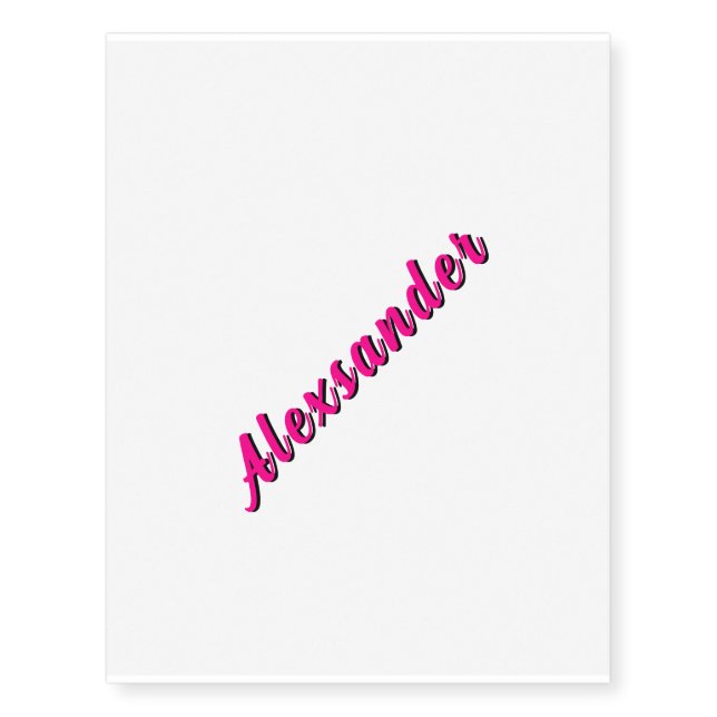 Custom Text Your Name Temporary Tattoos Template (Front)