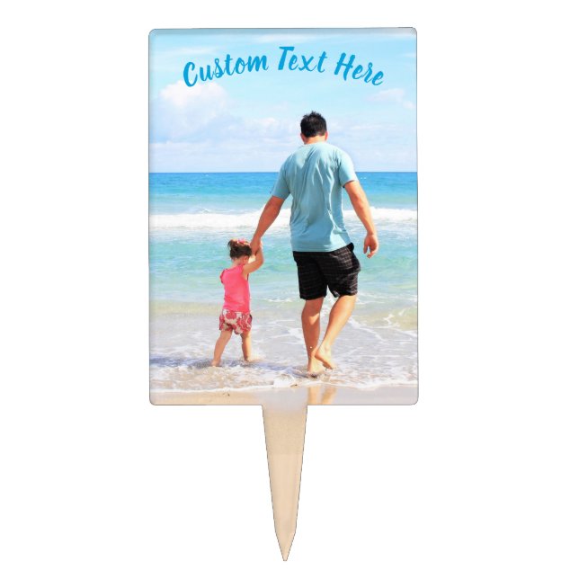 Custom Text Your Photo Cake Topper Personalized (Front)