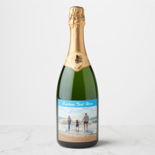 Custom Text Your Photo Sparkling Wine Label Gift