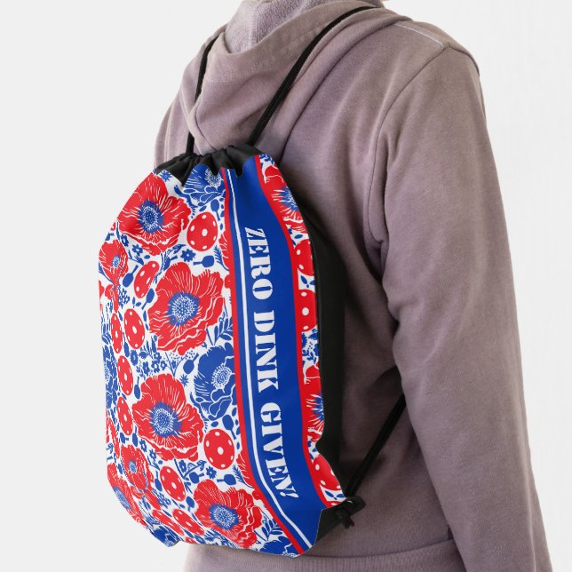 Custom text Zero Dink Given Pickleball Drawstring Bag (Insitu)